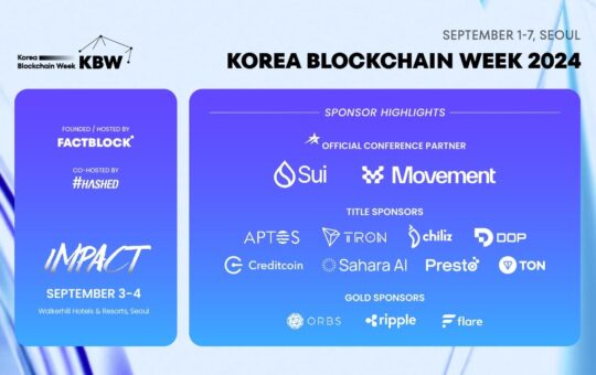 Korea Blockchain Week 2024 Names Movement Labs the Official Conference Partner, Unveils New Headline Speakers and Sponsors