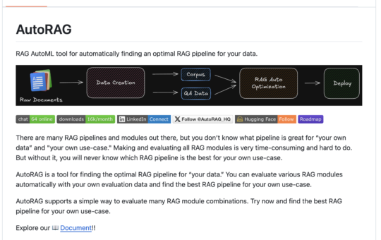 AutoRAG: An Automated Tool for Optimizing Retrieval-Augmented Generation Pipelines